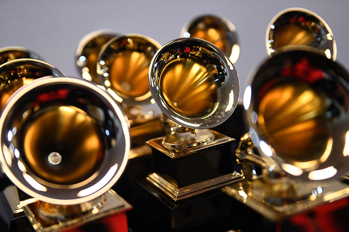 grammy trophies are pictured