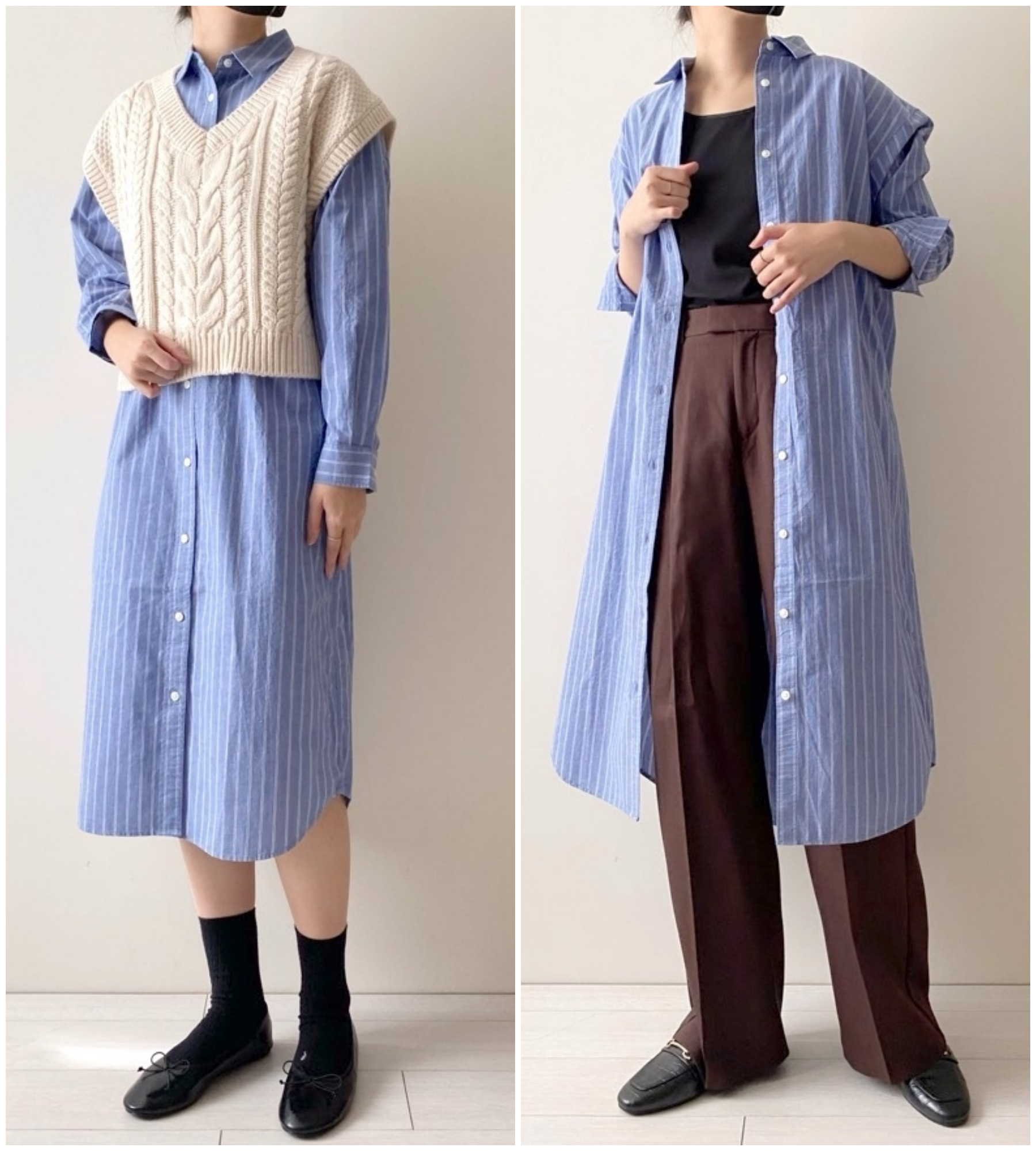 無印良品のおすすめのレディースアイテム「婦人 洗いざらし ブロードレギュラーカラー長袖ワンピース」