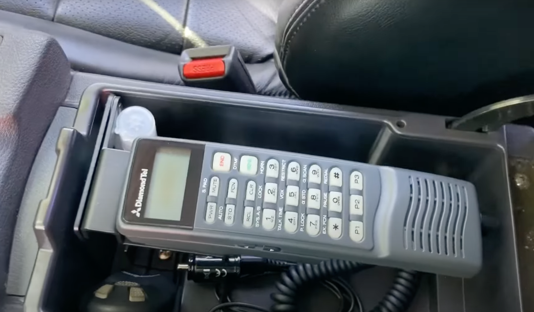 car phone in the middle console