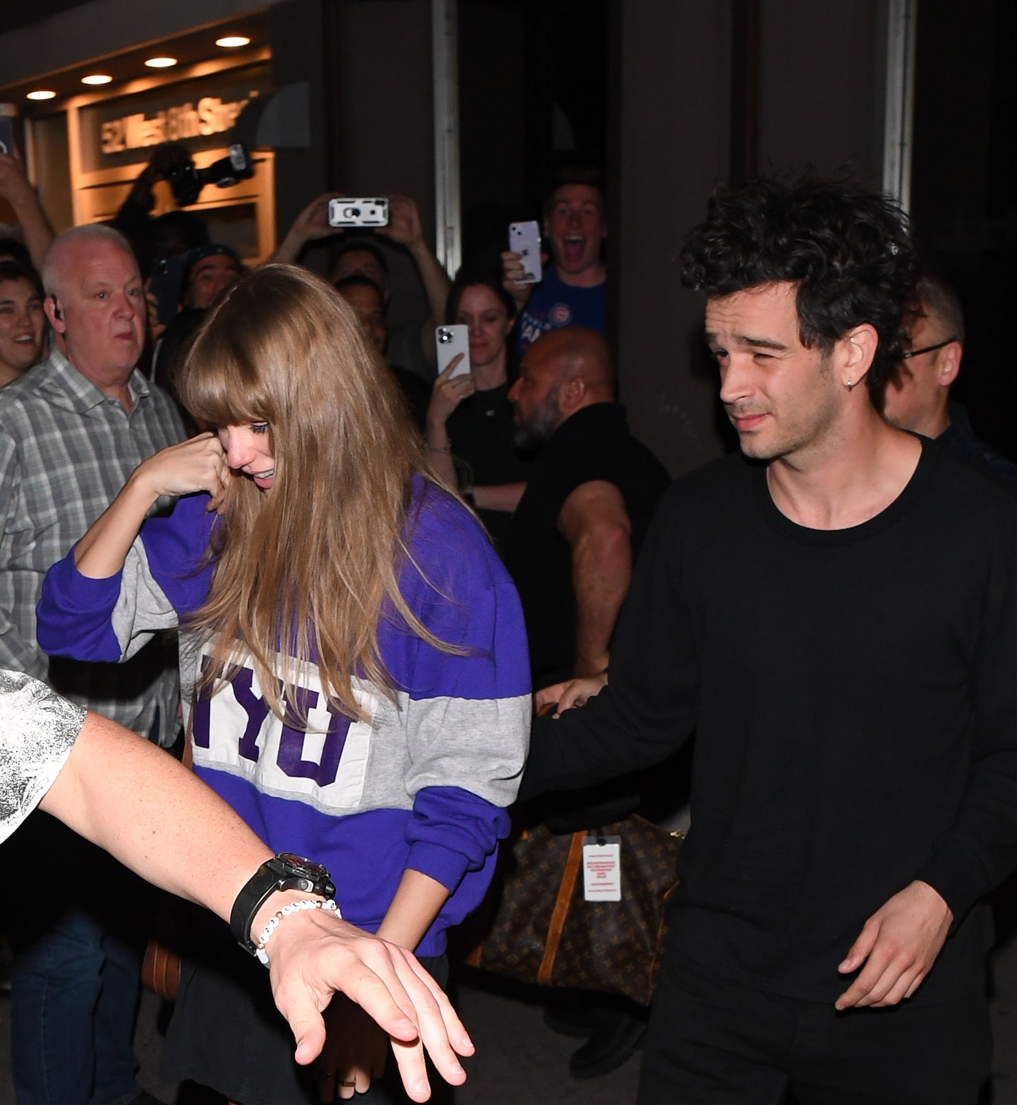 Closeup of Taylor Swift and Matty Healy