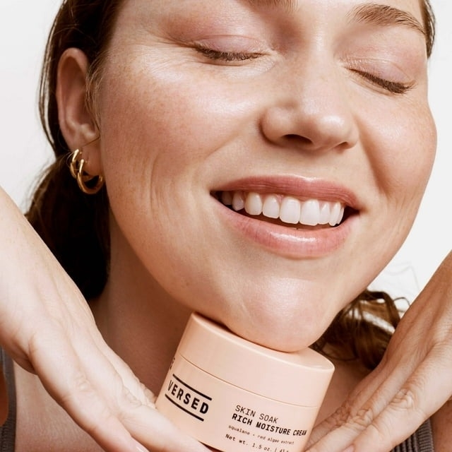 a model with the moisture cream