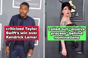 Frank Ocean criticized Taylor Swift's win over Kendrick Lamar, and Halsey called out "elusive process" behind nominations