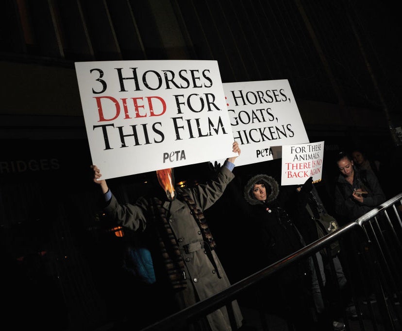 PETA activists protest the animal deaths and cruelty that occured during the filming of &quot;The Hobbit: An Unexpected Journey&quot;