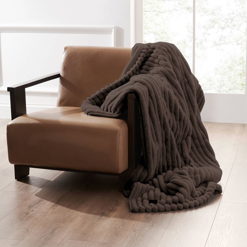 the electric throw blanket in brown