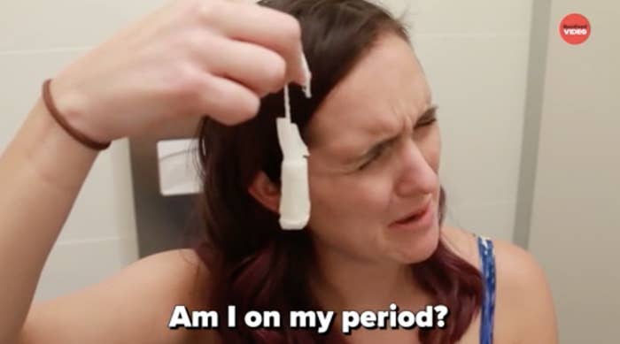 A woman is asking if she&#x27;s on her period