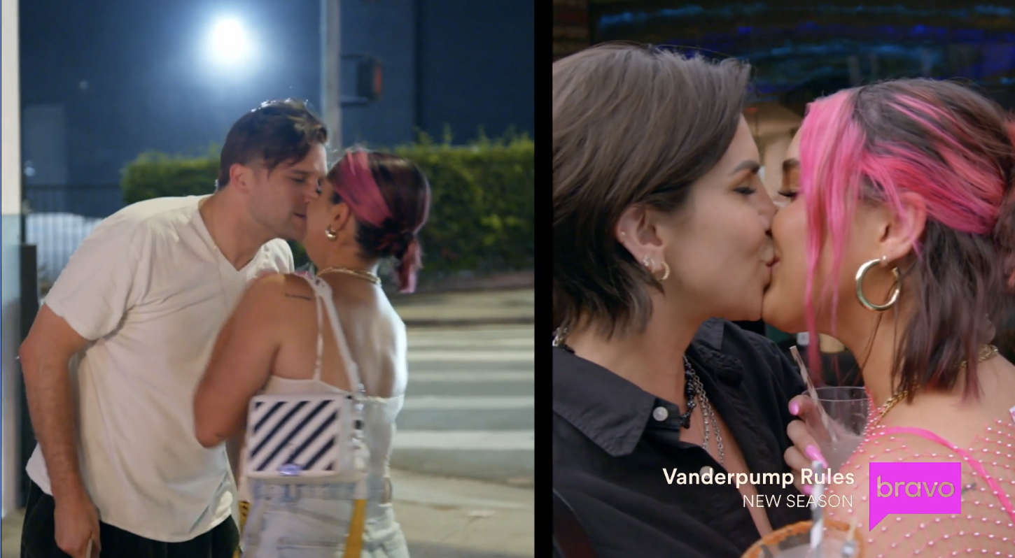 Tom Schwartz and Katie Maloney kissing same girl side by side
