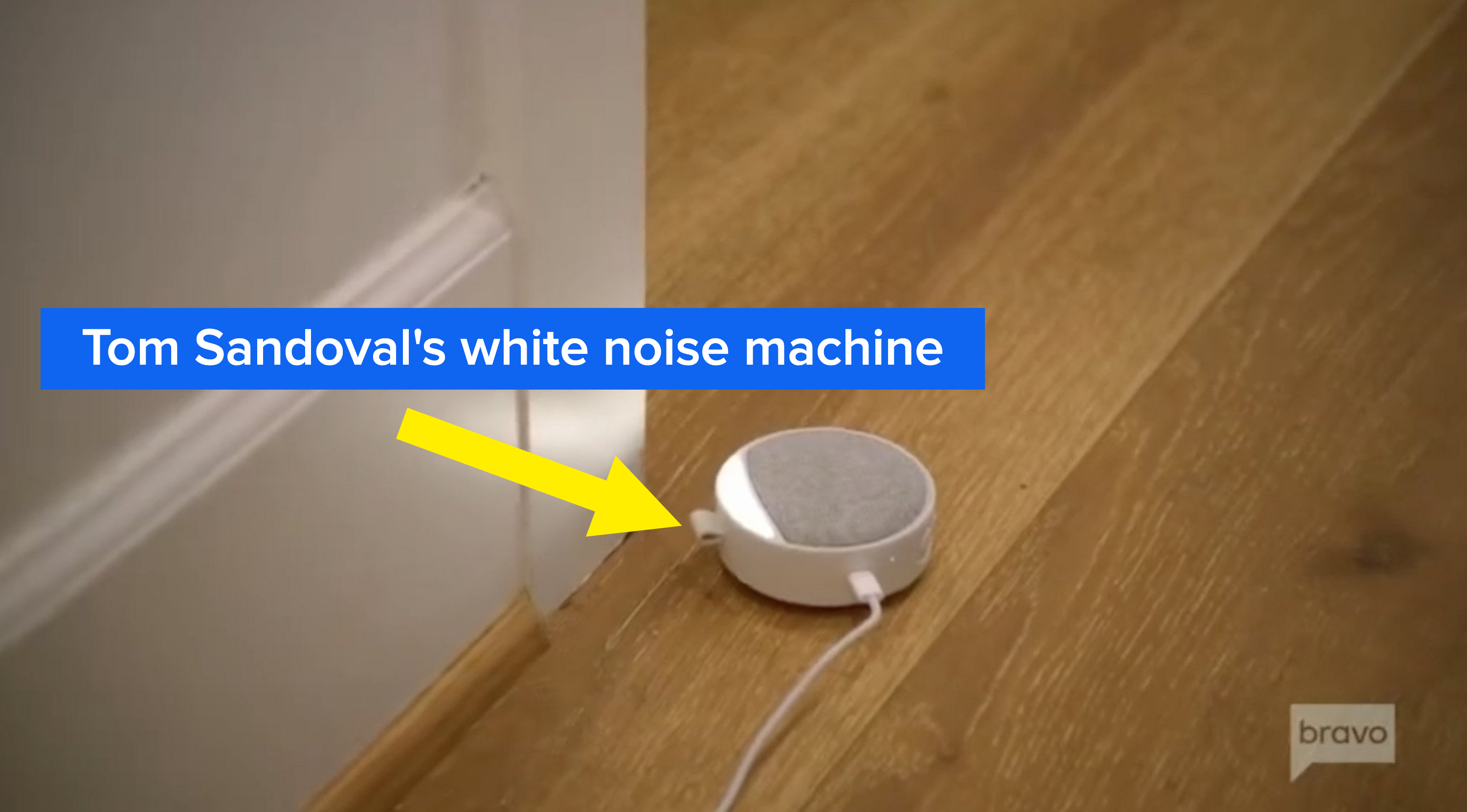 Tom&#x27;s white noise machine, as seen from outside his door