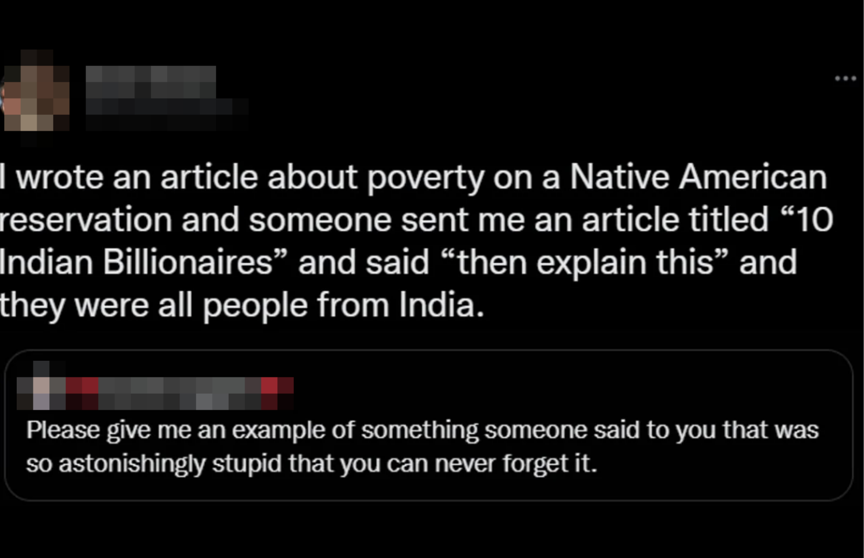&quot;and they were all people from India.&quot;