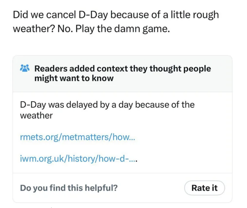 "D-Day was delayed by a day because of the weather"