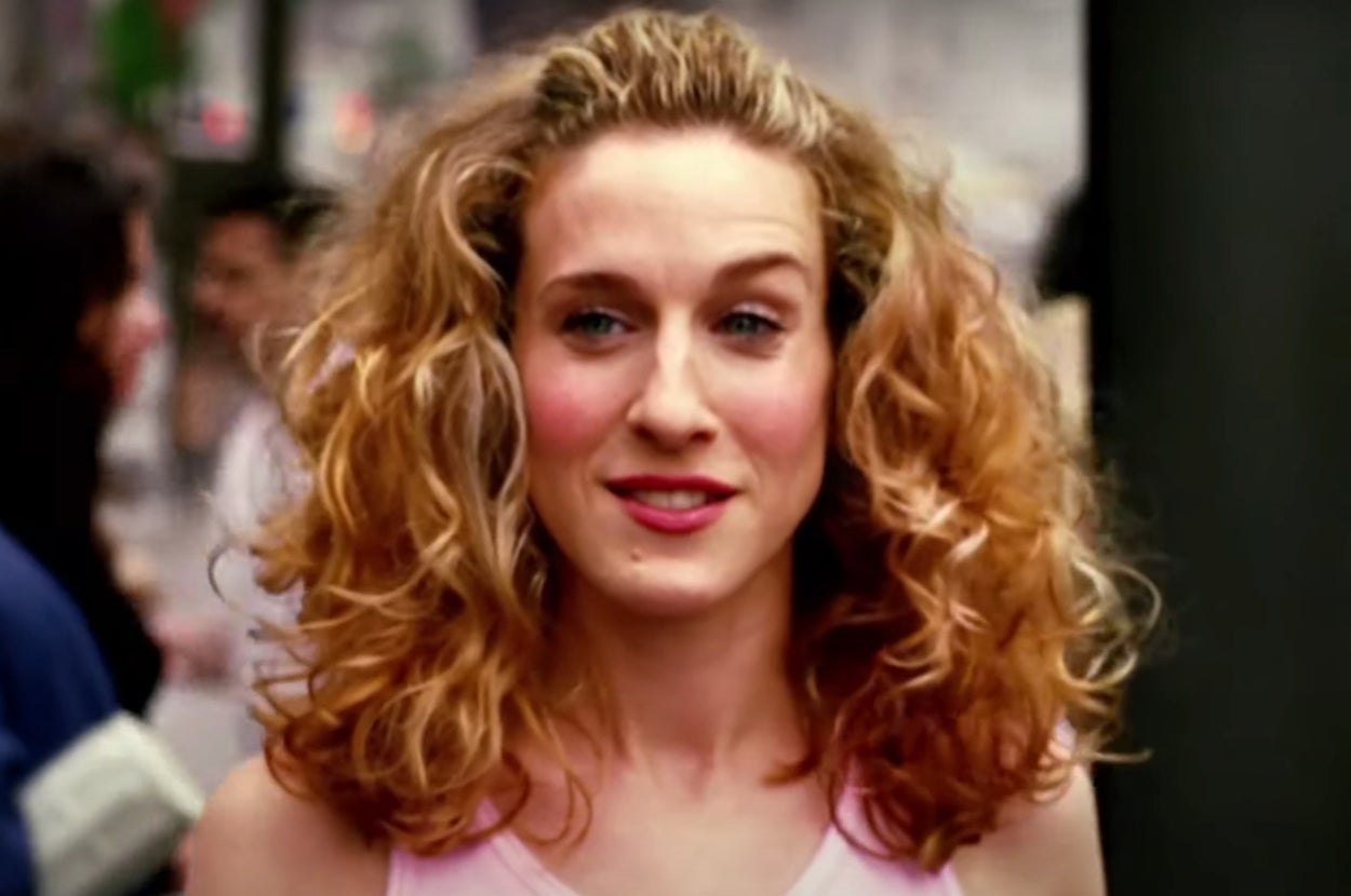 Carrie Bradshaw walking around New York City