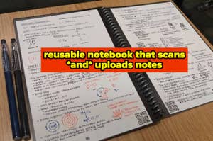 reviewer's rocketbook notebook with notes