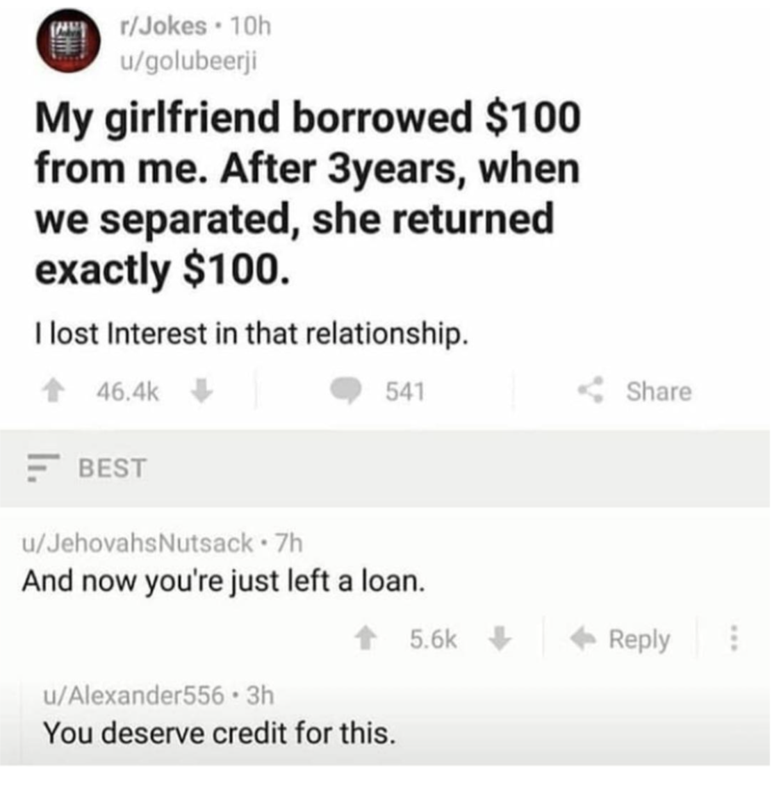 "You deserve credit for this."