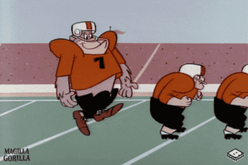 GIF of cartoon football players running