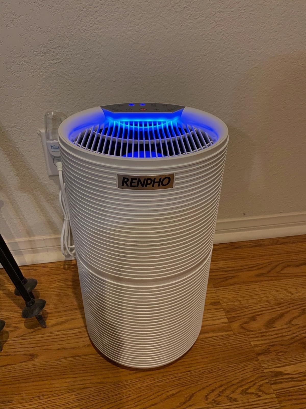 white circular air purifier