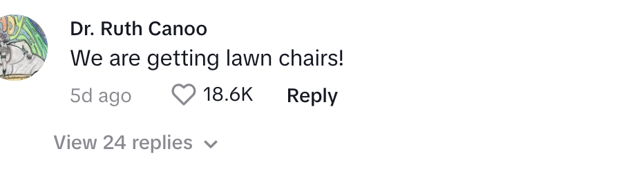 &quot;We are getting lawn chairs!&quot;