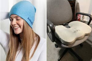migraine cap and seat cushion 