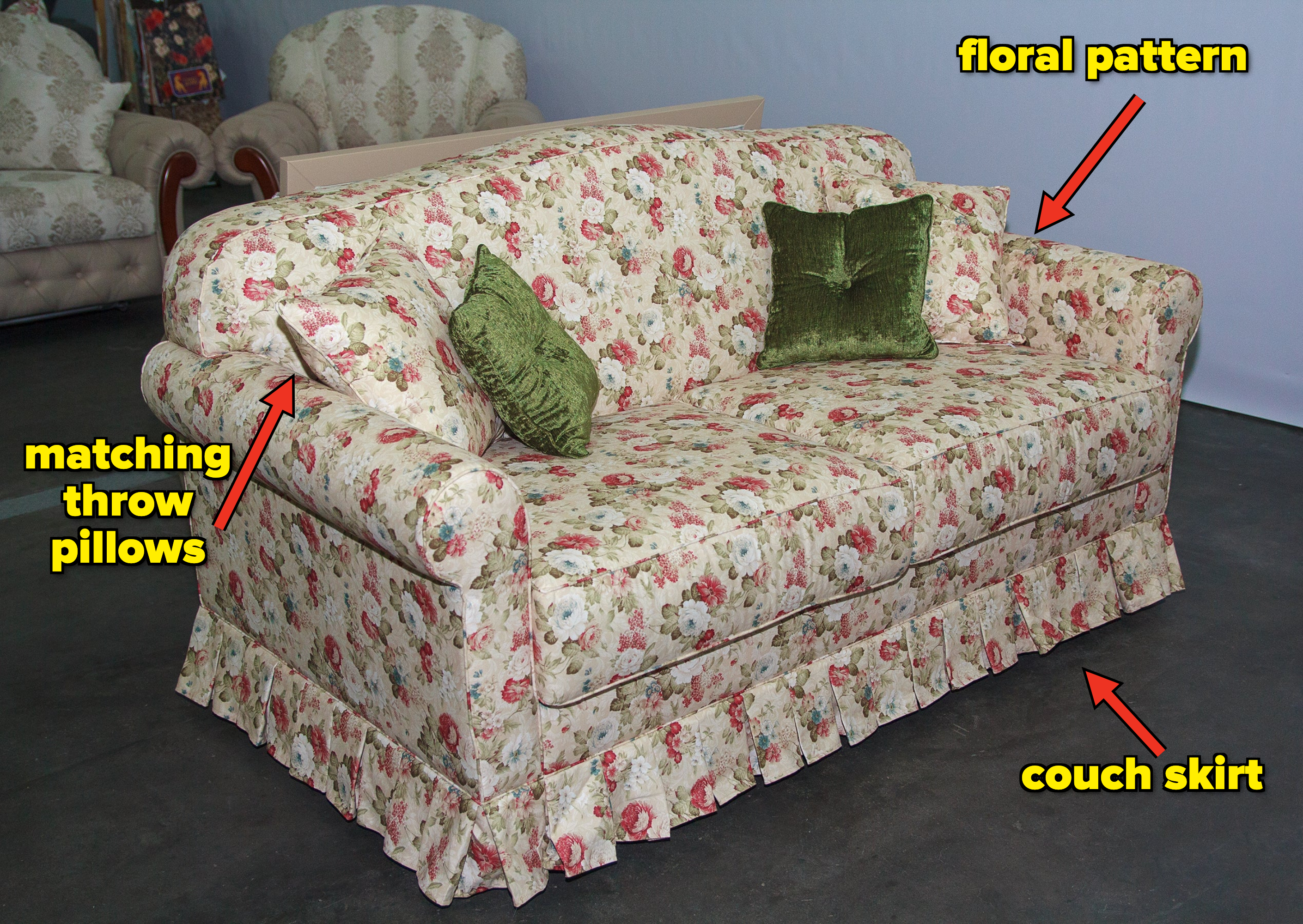 a floral couch
