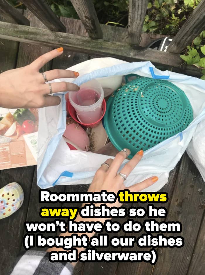 dirty dishes thrown away instead of cleaning them