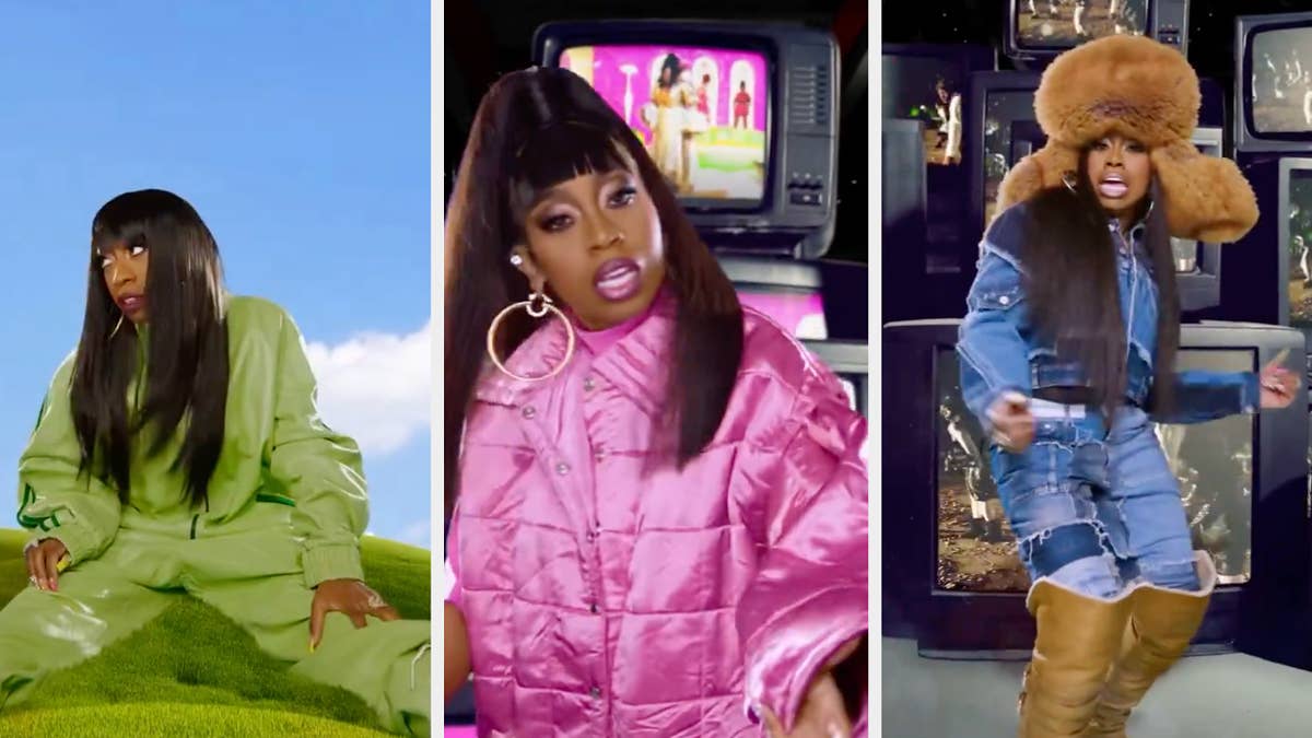 Elliott rocked the timeless pieces in a montage, also recreating her iconic music videos.
