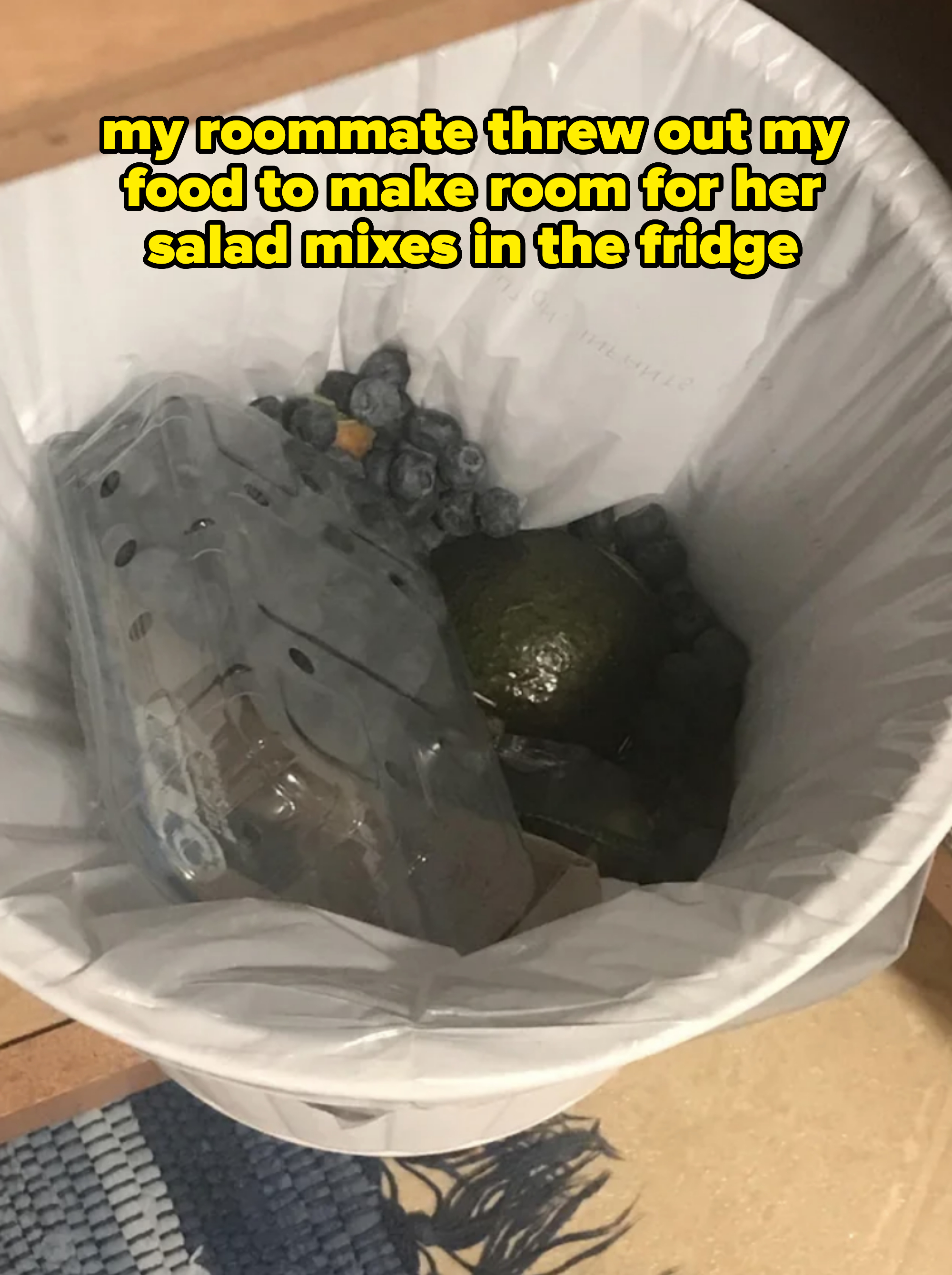 molded food in the trash