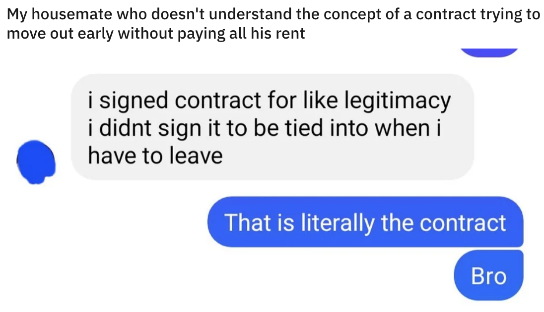 person says they didn&#x27;t sign a contract on when they would leave