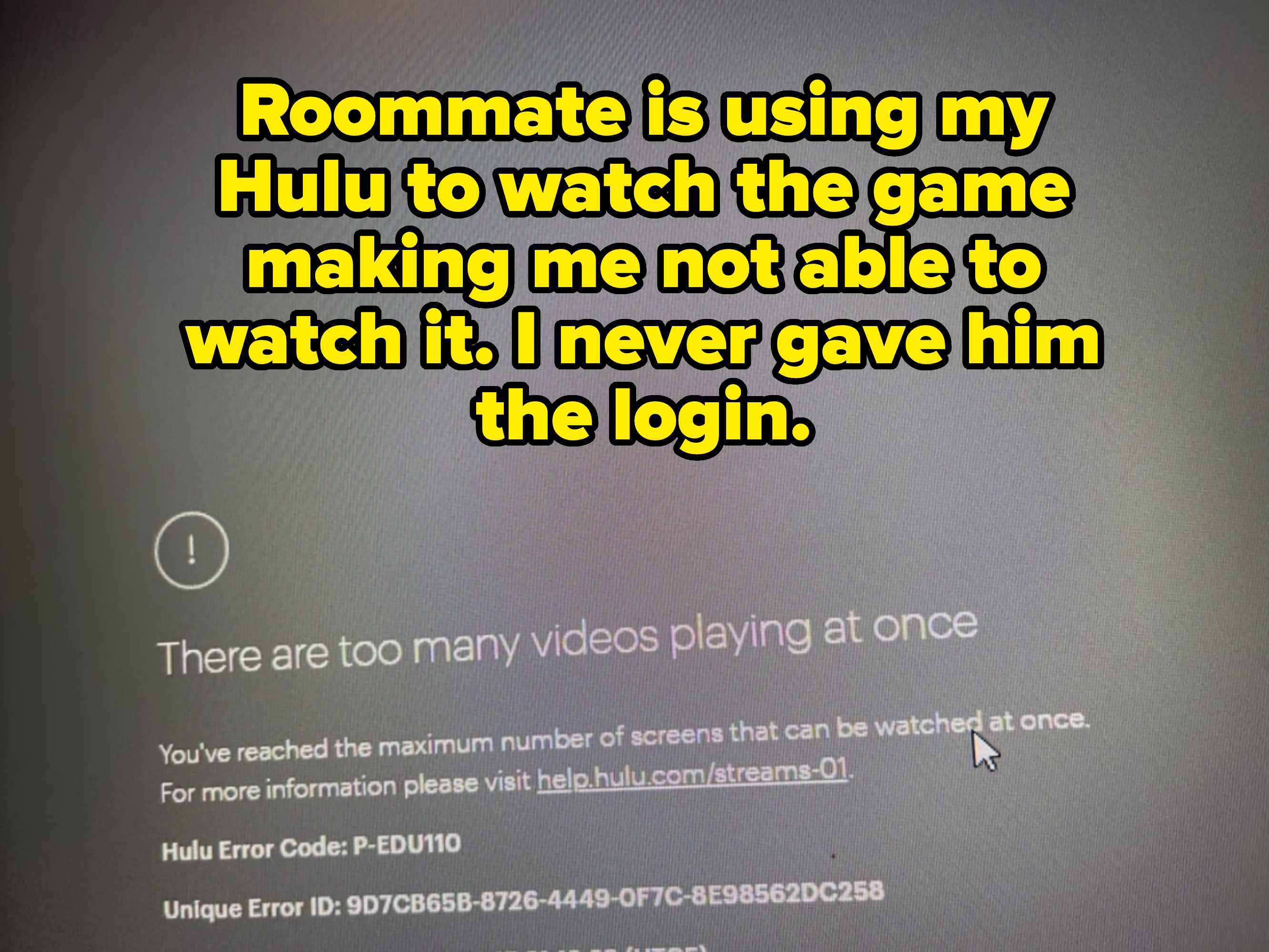roommate using the others hulu account