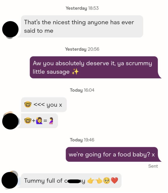 "we're going for a food baby?"