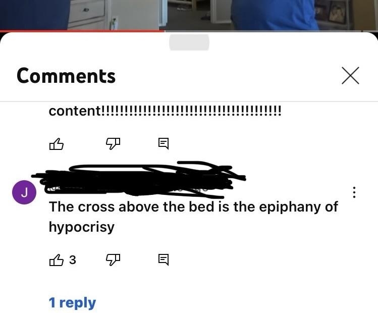 &quot;The cross above the bed is the epiphany of hypocrisy&quot;