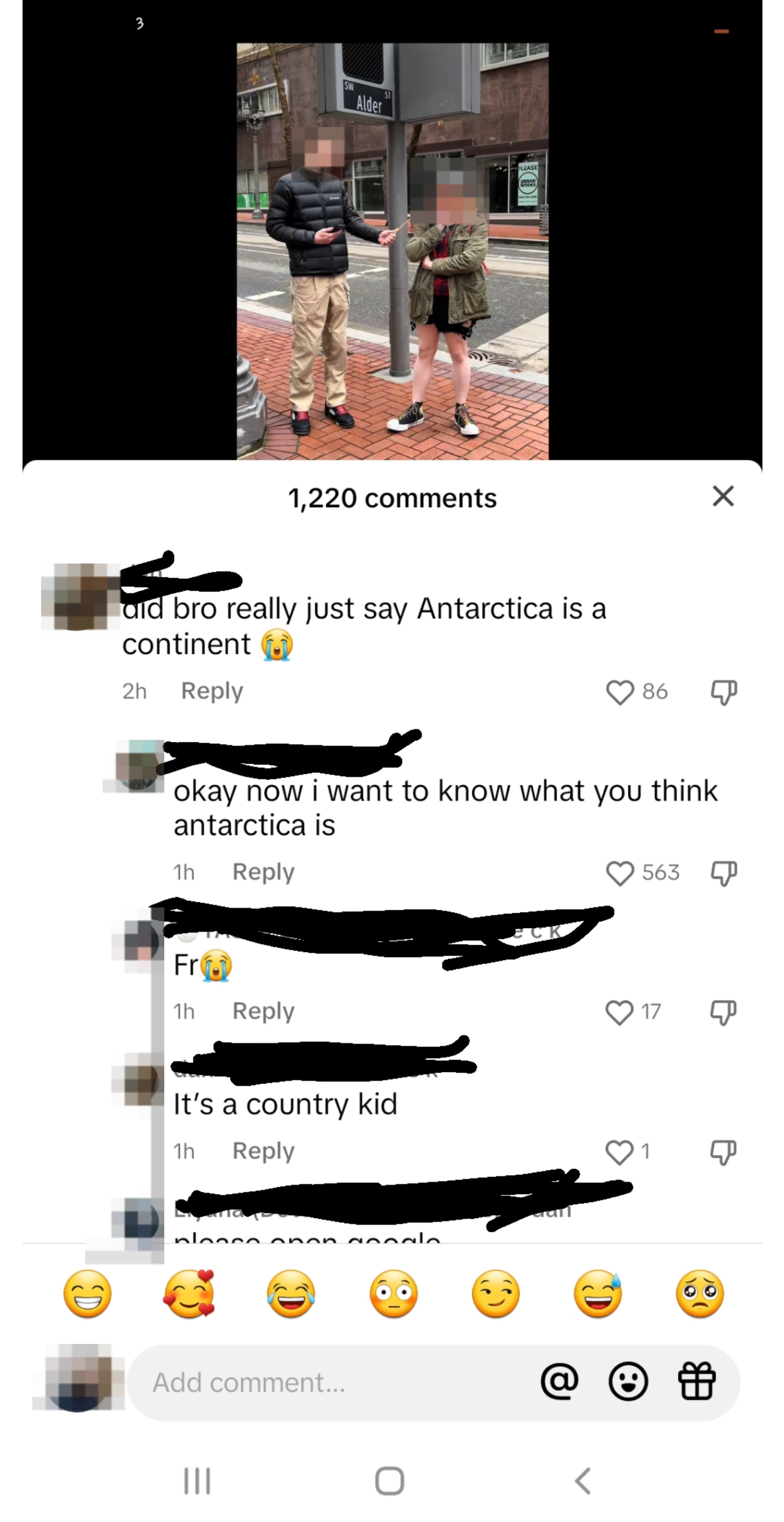 Person thinks Antarctica is a country, not a continent