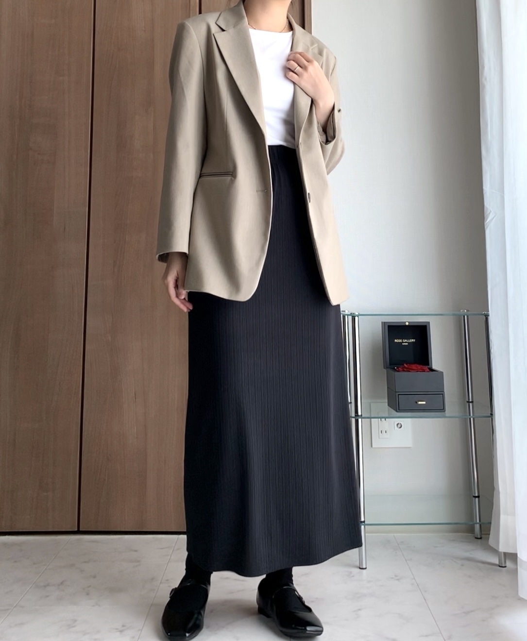 GU(ジーユー)のおすすめスカート「リブナロースリットロングスカート(丈標準83.0~90.0cm)」