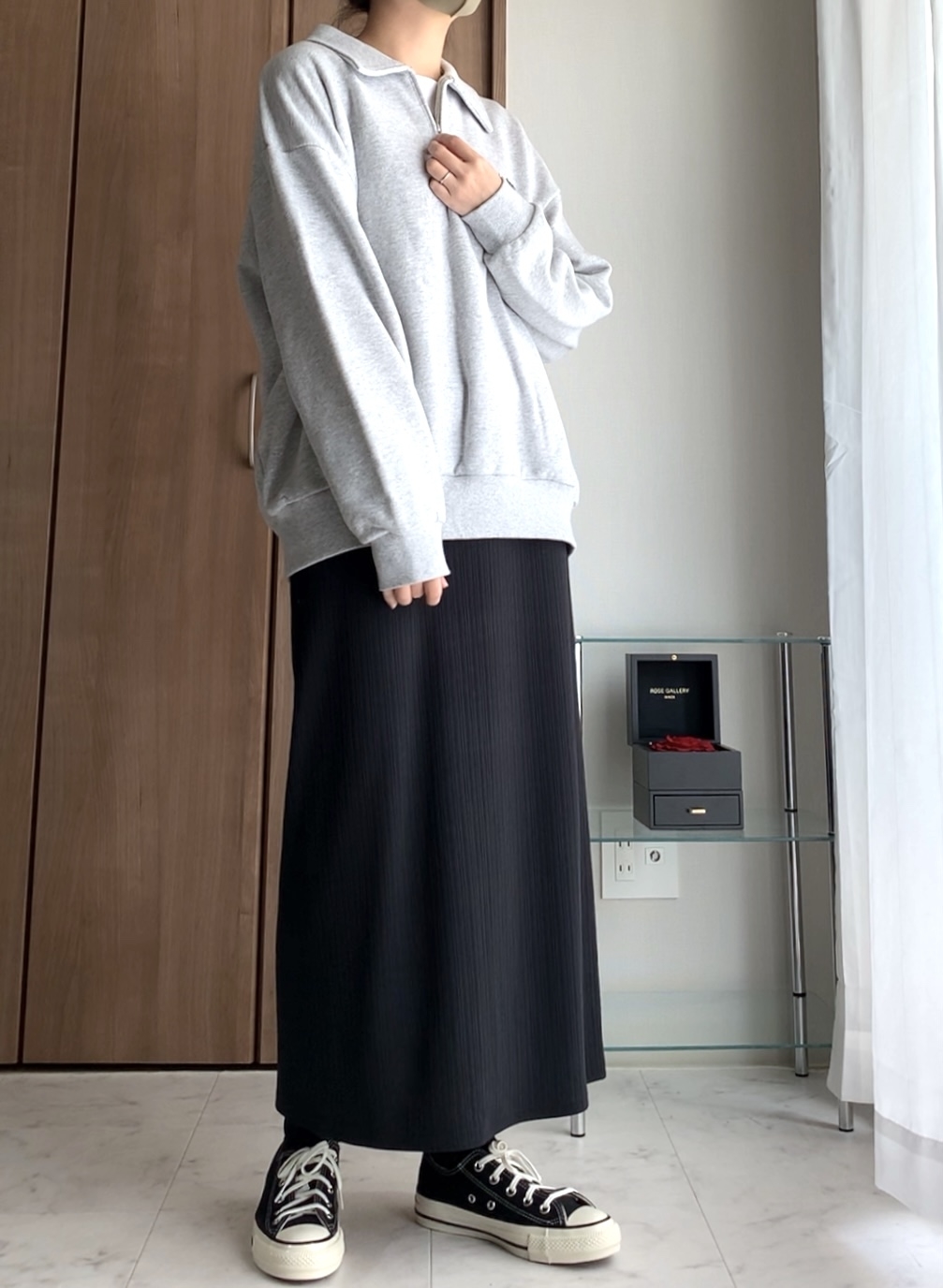 GU(ジーユー)のおすすめスカート「リブナロースリットロングスカート(丈標準83.0~90.0cm)」