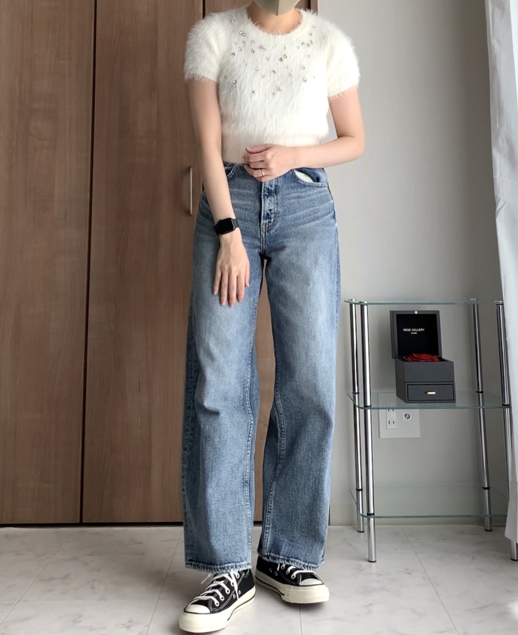 ZARAのおすすめトップス「フェイクファーセーター ラインストーン」