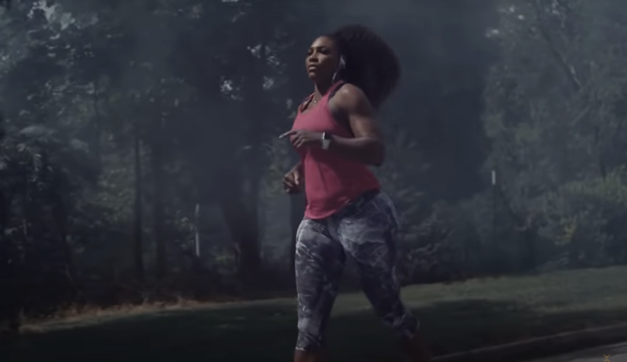Serena Williams running in a commercial