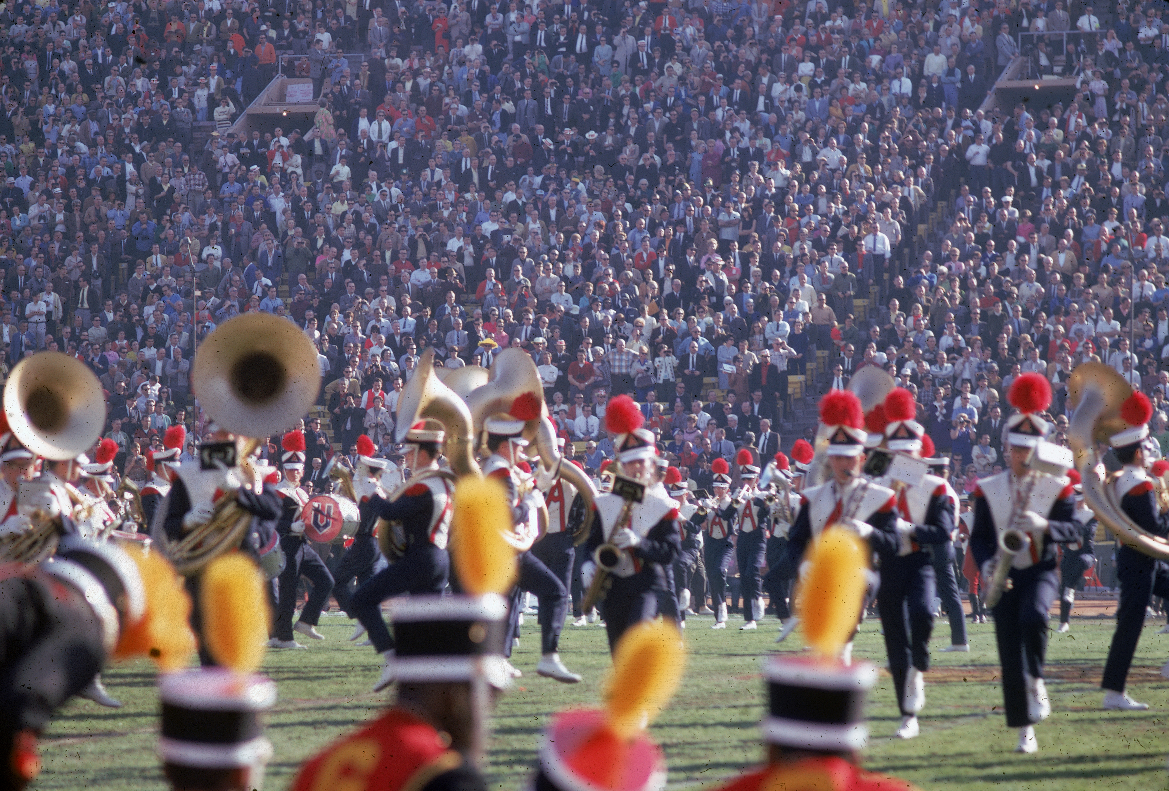 A marching band on the field