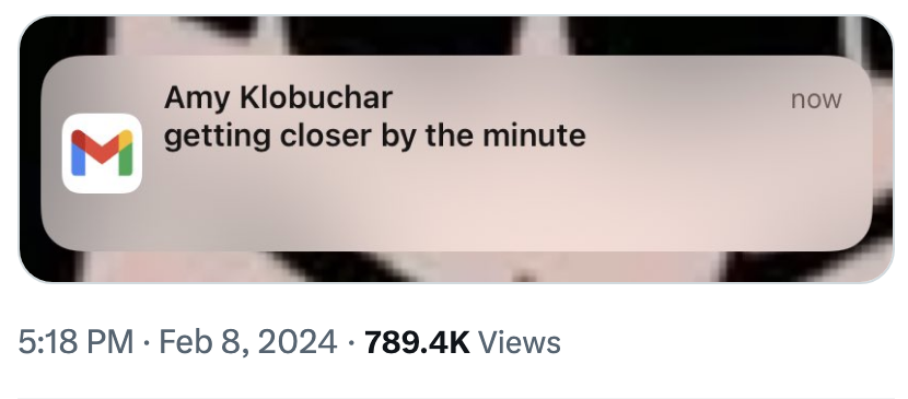 &quot;Amy Klobuchar getting closer by the minute&quot;
