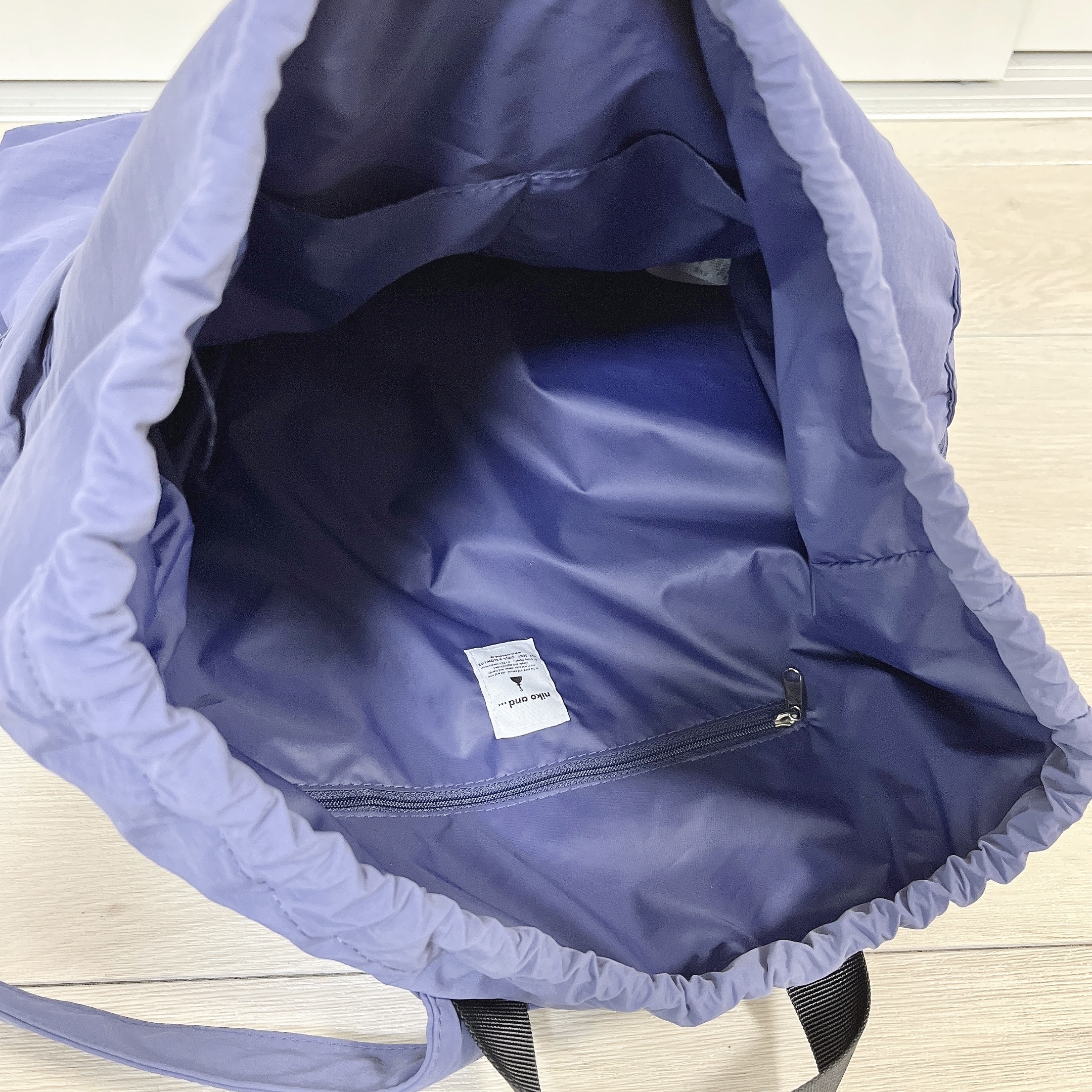完売品◇ニコアンド オリジナルWポケットナップサック リュック ブルー 完売品 新品未使用！ niko and… オリジナルWポケットナップサック