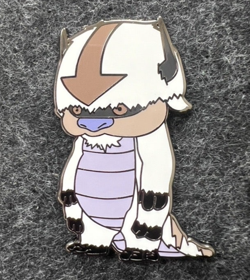 Enamel pin inspired by standing Appa from when Aang was hallucinating from lack of sleep.
