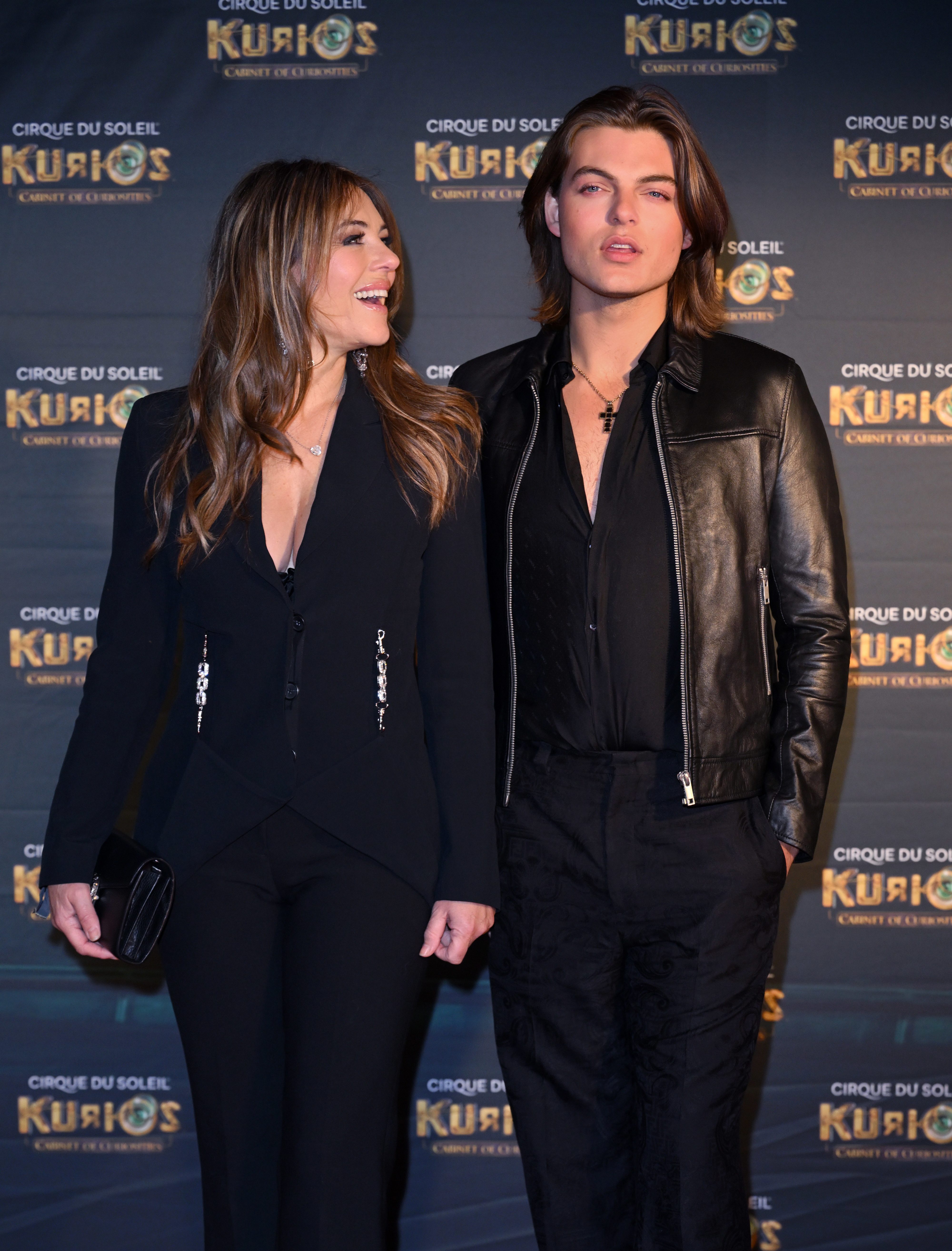 Elizabeth Hurley and Damian Hurley on the red carpet