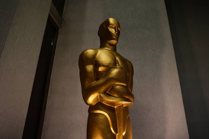 Close-up of an Oscar statuette