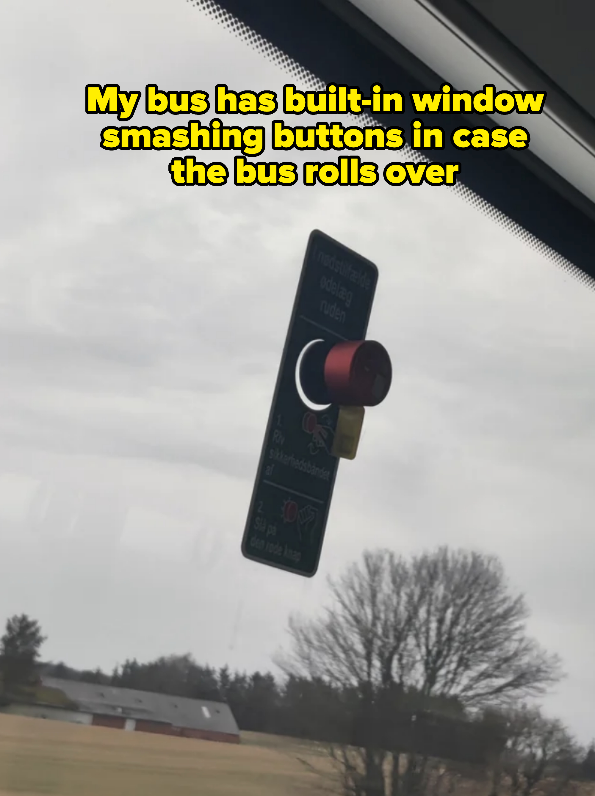 Bus glass button in the middle of the window