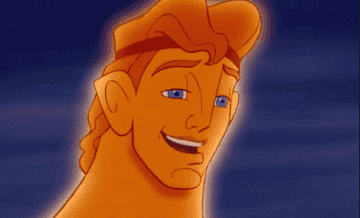 Hércules de Disney sonriendo con confianza