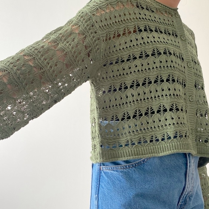 GU（ジーユー）のオススメファッション「透かし編みカーディガン（長袖）」