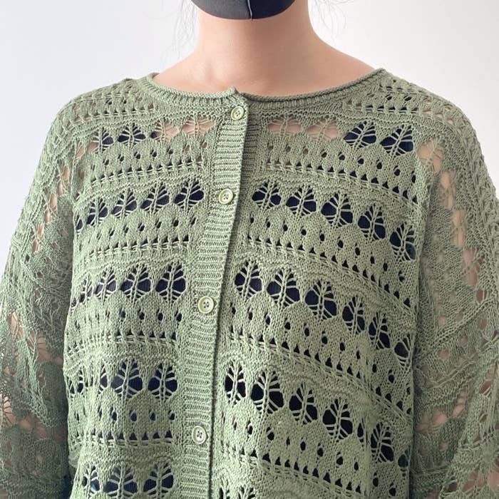 GU（ジーユー）のオススメファッション「透かし編みカーディガン（長袖）」