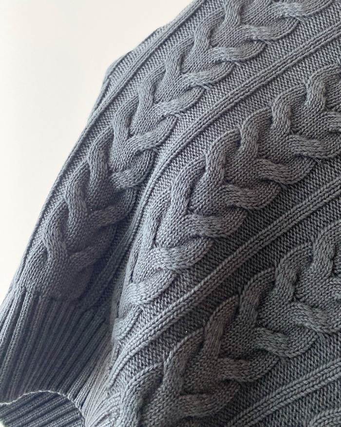 GU（ジーユー）のおすすめトップス「ケーブルクルーネックセーター（半袖）」