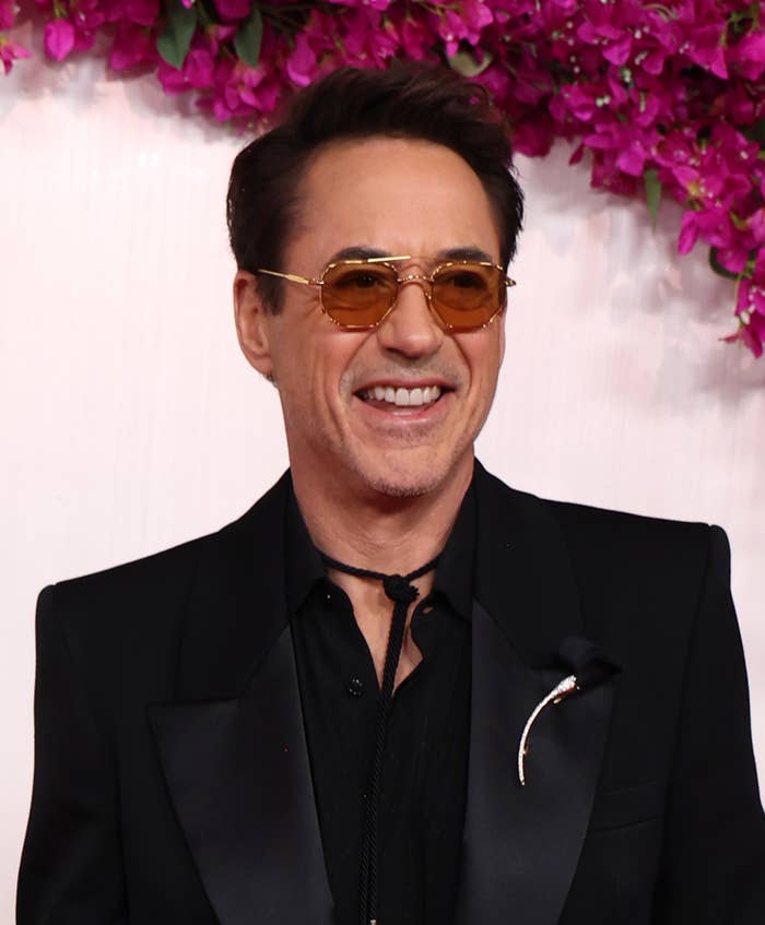 Closeup of Robert Downey Jr. smiling on the red carpet