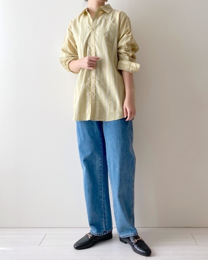 ユニクロのおすすめアイテム「リラックスストライプロングシャツ（長袖）」