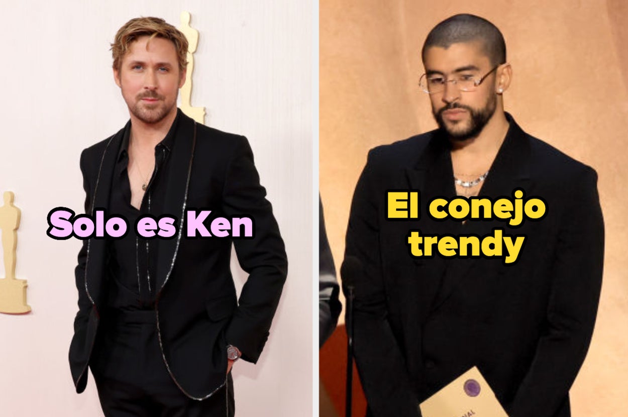 Dos hombres en traje sobre fondo neutro. A la izquierda uno con chaqueta con cadena, a la derecha otro con blazer y jersey