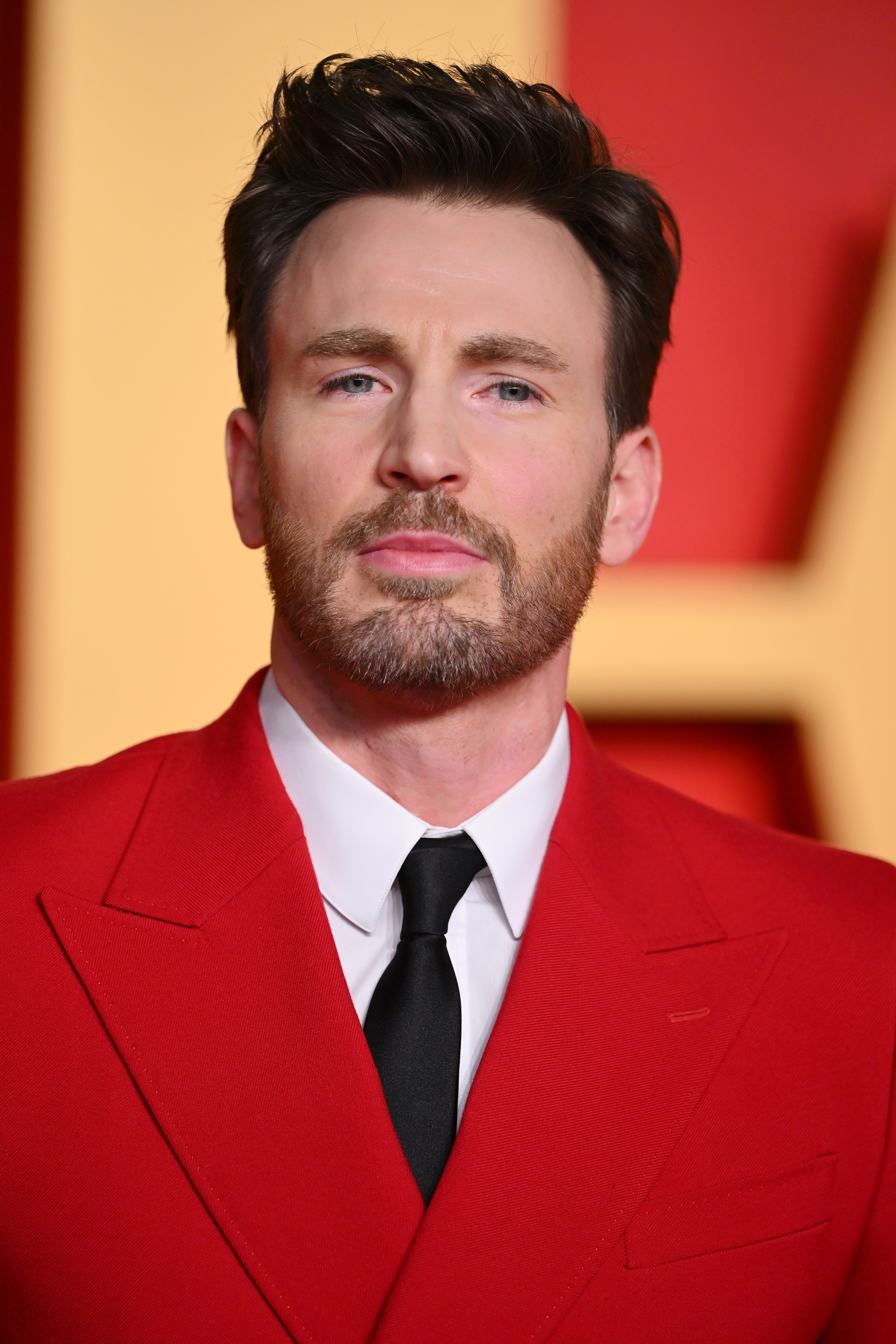 A close-up of Chris on the red carpet