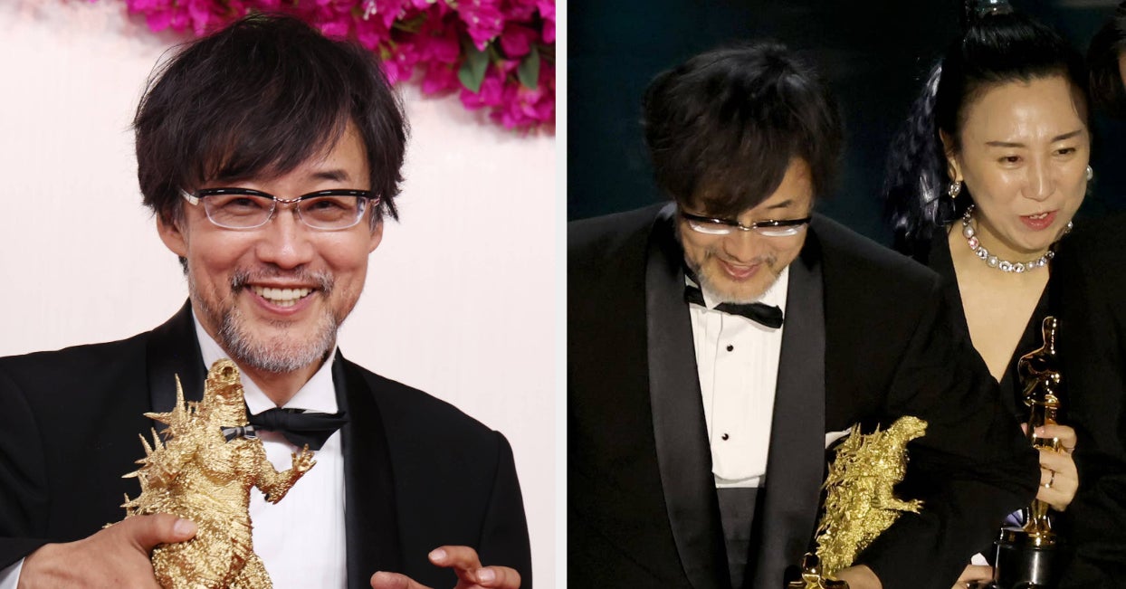 The Japanese Director Of “Godzilla Minus One” Was Played Off At The Oscars As He Struggled To Deliver His Acceptance Speech In English, And People Are Outraged