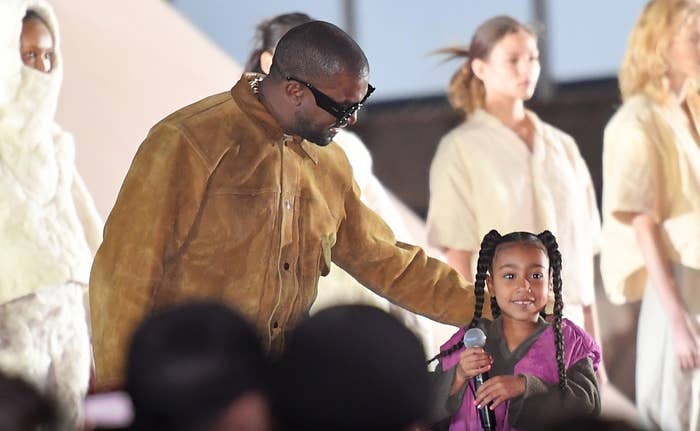 Kanye West and North West at Yeezy fashion show